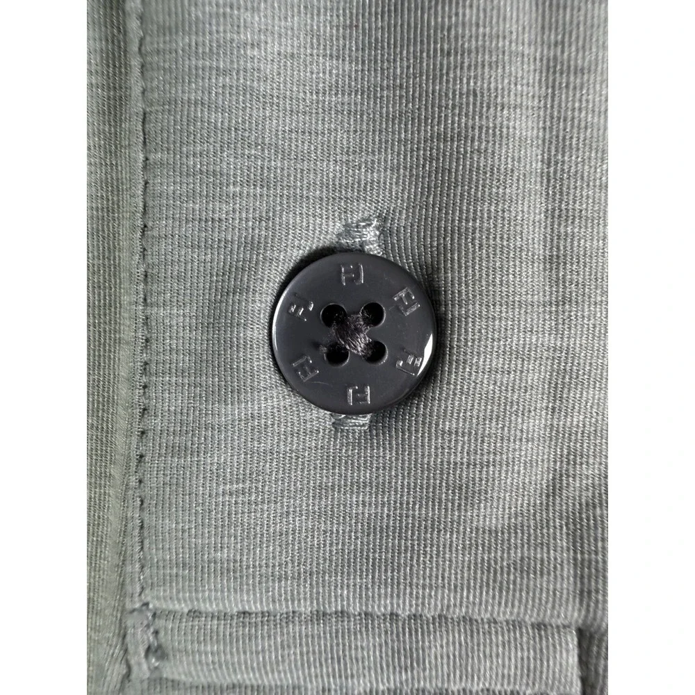Footjoy Polo Shirt Men XL Gray S/S Stretch Golf Performance Casual Sleeve Logos*